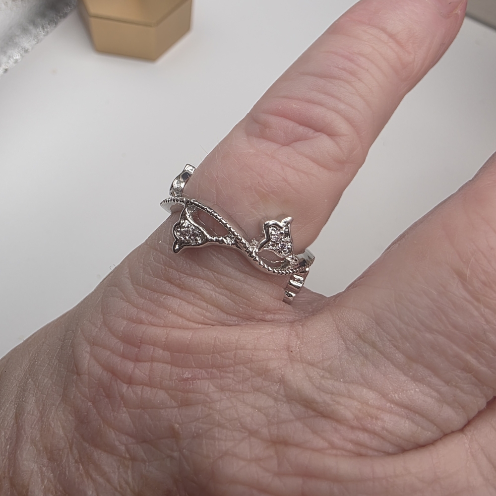 Silver Leaf Design Ring (1176)